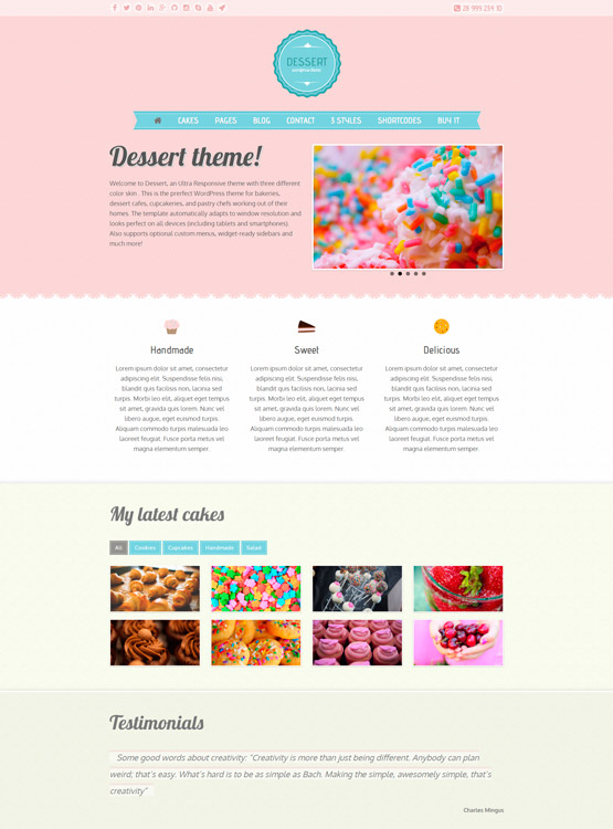 Dessert WordPress theme