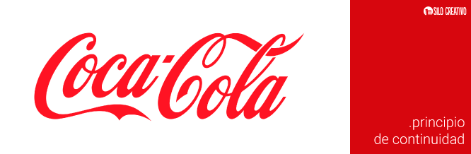 Logo de Coca Cola, ejemplo del principio de continuidad de Gestalt