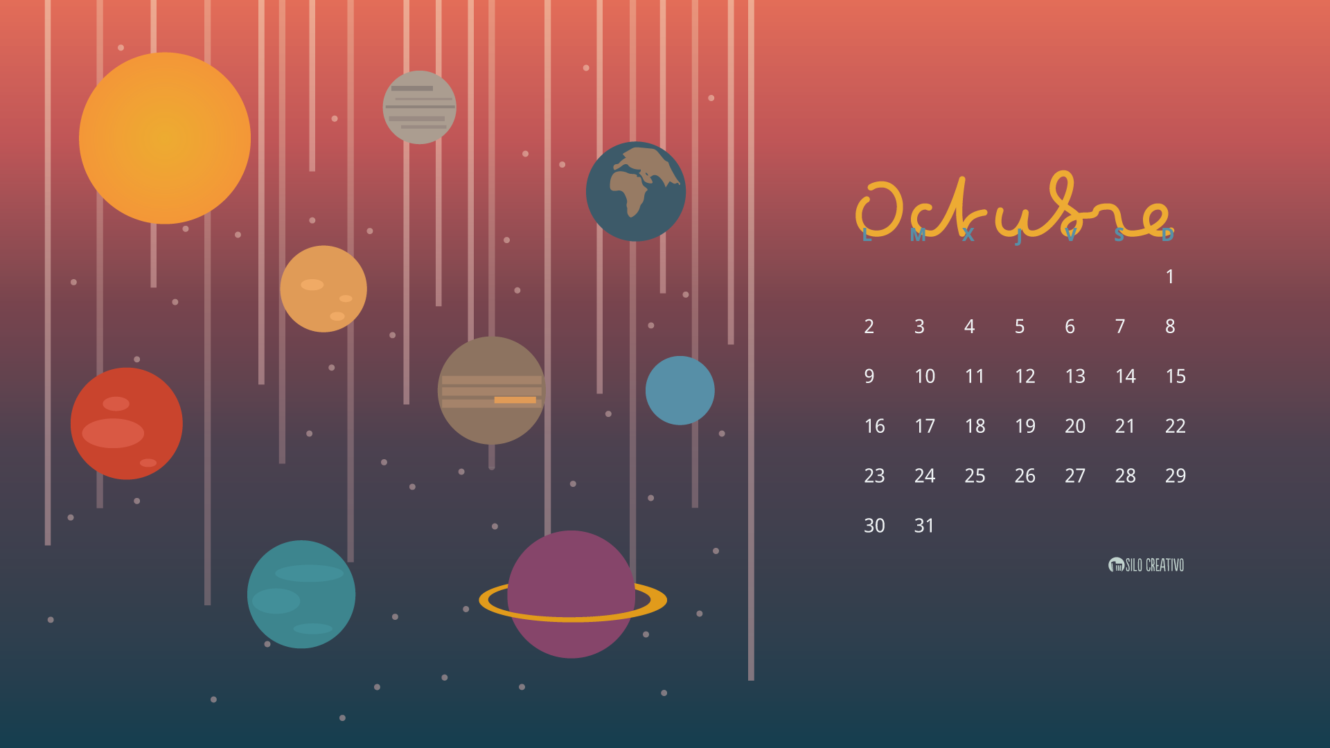 Calendario descargable: Octubre 2022 • Silo Creativo