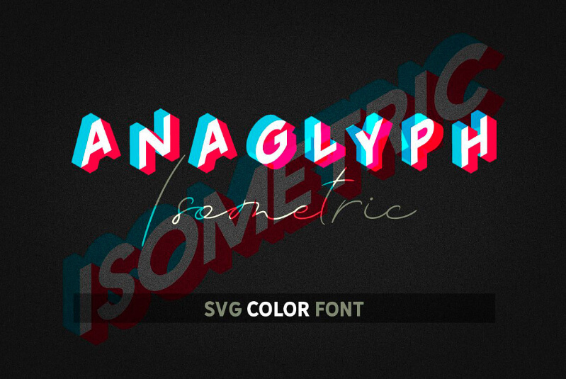 Anaglyph, tipografía de colores